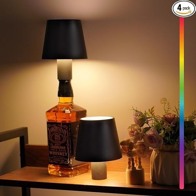 Touch Lamp Wireless Bottle Lampshade LED Wireless Charging with 3 Dimming Modes