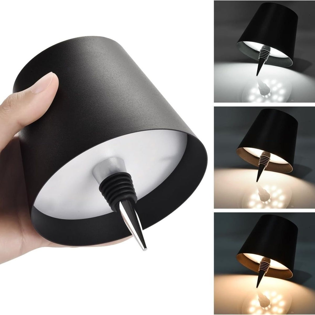 Touch Lamp Wireless Bottle Lampshade LED Wireless Charging with 3 Dimming Modes