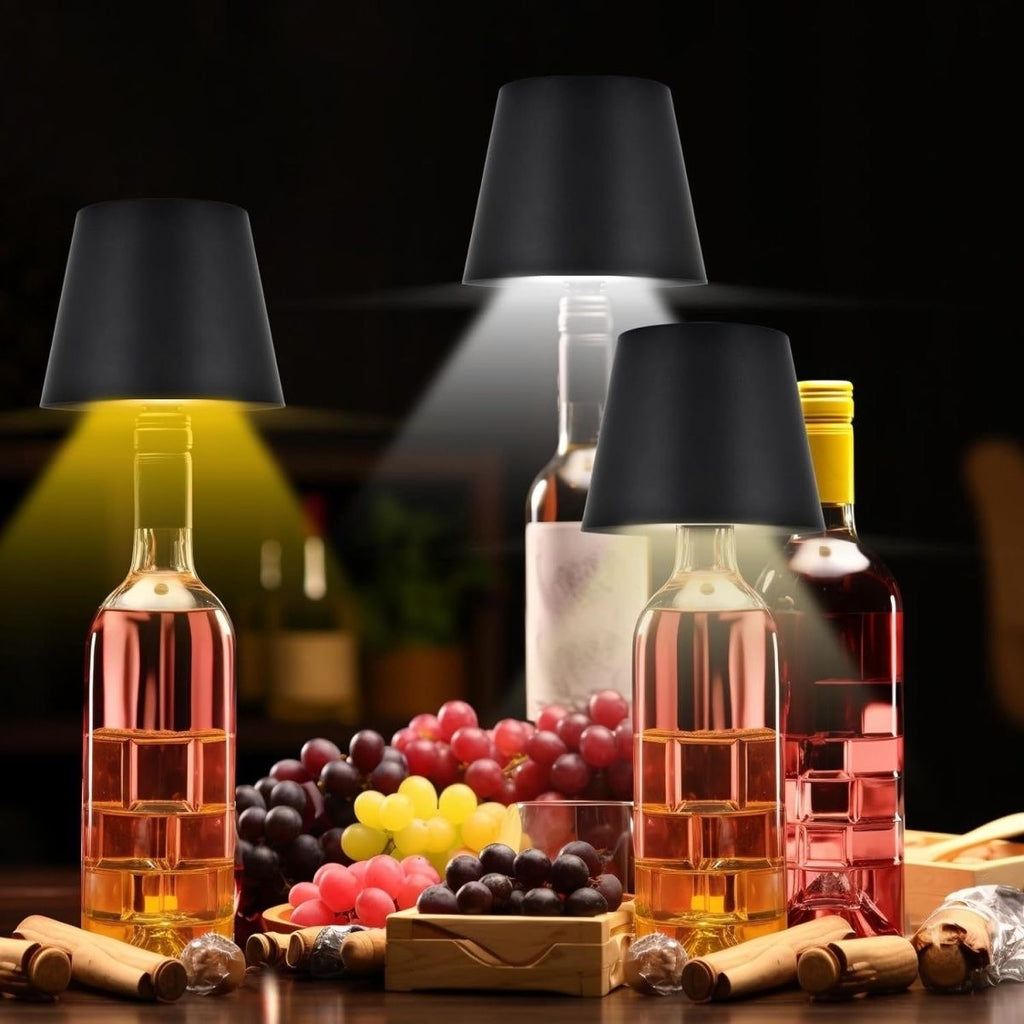 Touch Lamp Wireless Bottle Lampshade LED Wireless Charging with 3 Dimming Modes